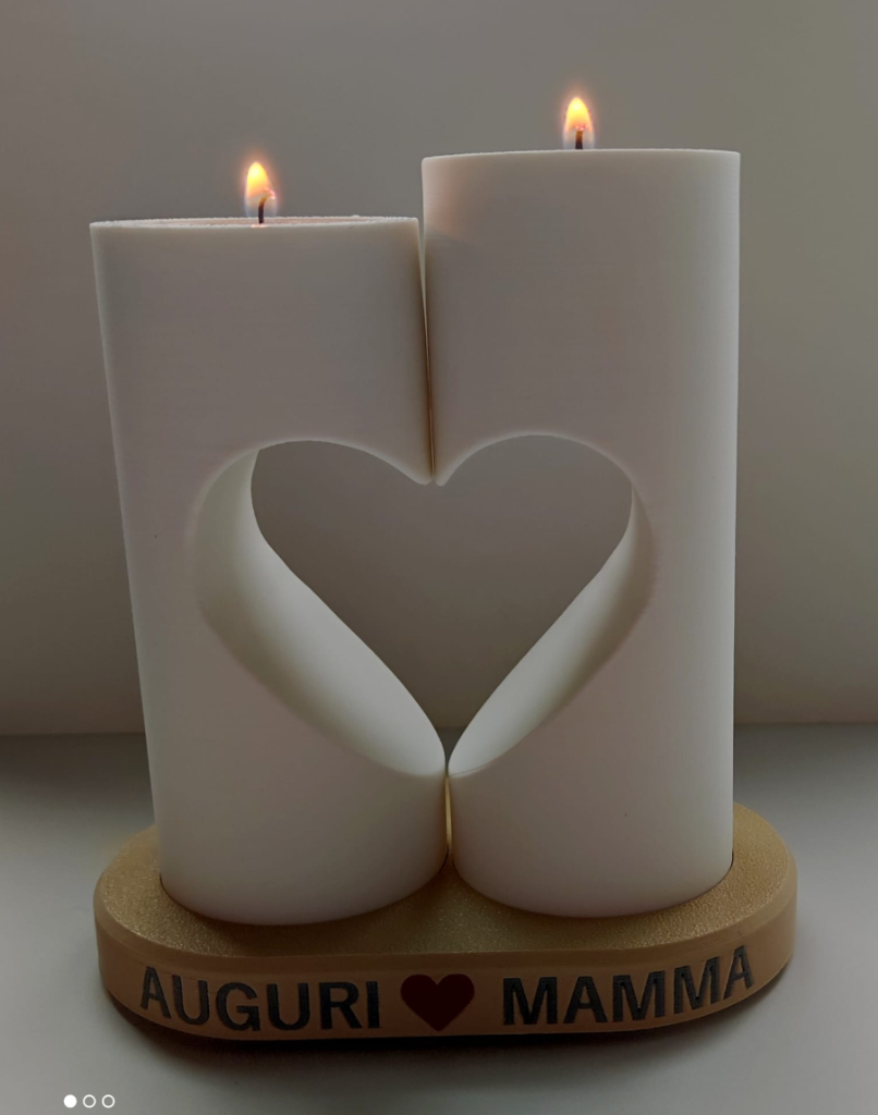 Candele cuore — atmosfera con fiamme accese